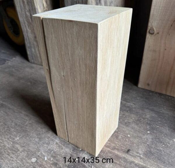 Massief eiken houten zuil 14x14x 35 cm